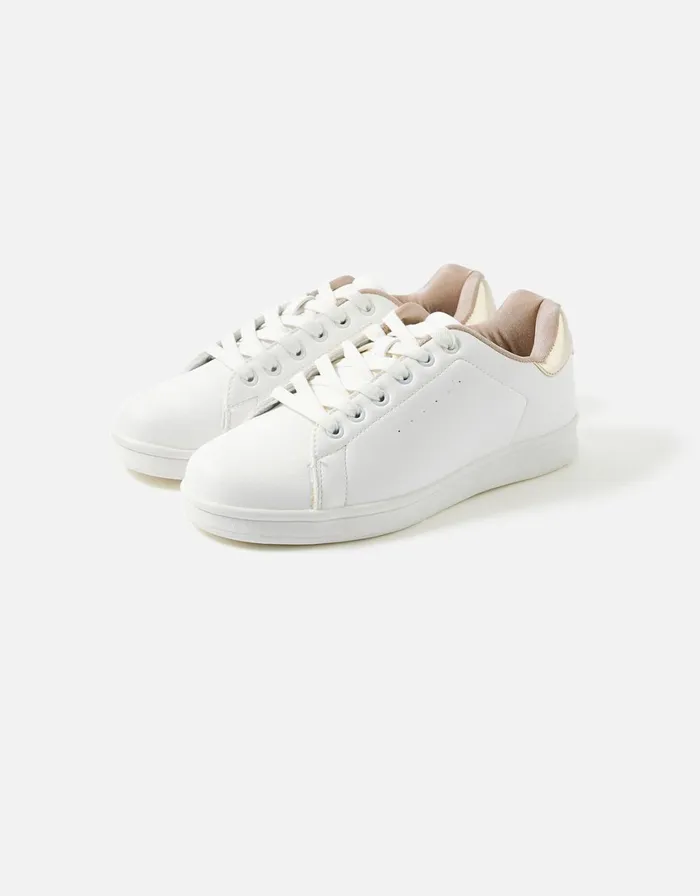 Accessorize Plain Stud Trainers White White Women Trainers