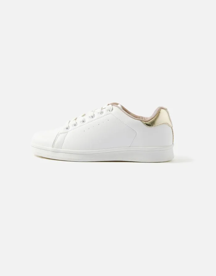 Accessorize Plain Stud Trainers White White Women Trainers