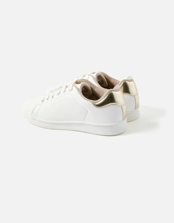Accessorize Plain Stud Trainers White White Women Trainers