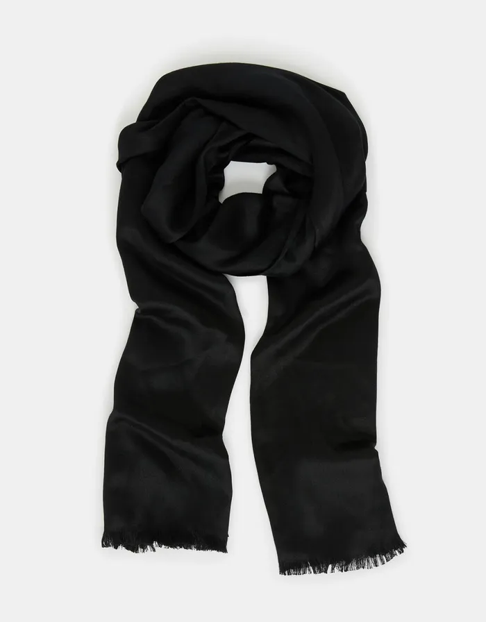 Accessorize Plain Woven Stole Black Women Scarves