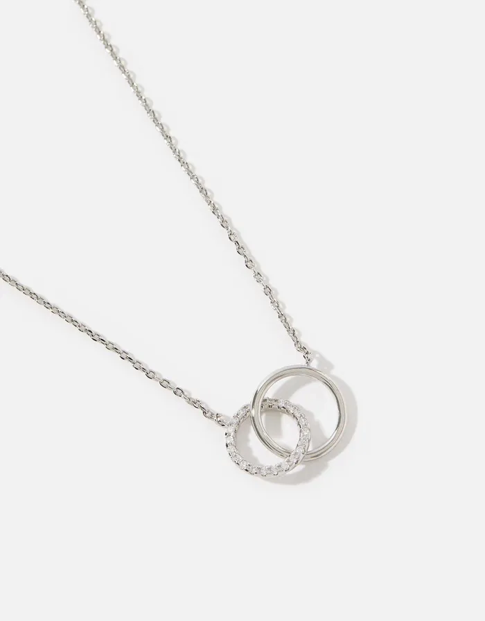 Accessorize PlatinumPlated Eternity Link Necklace Women Necklaces