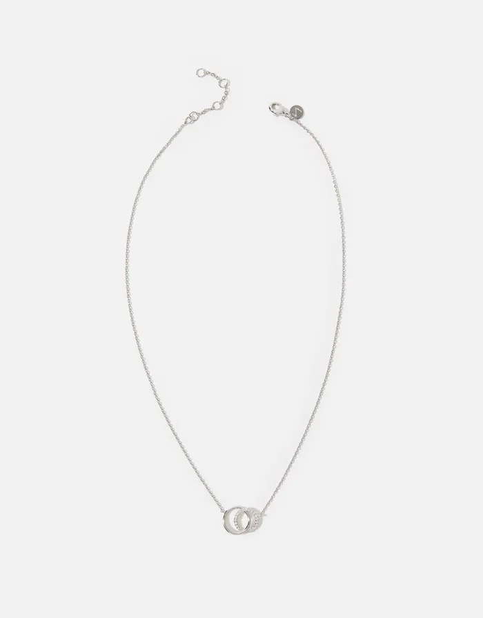 Accessorize PlatinumPlated Eternity Link Necklace Women Necklaces