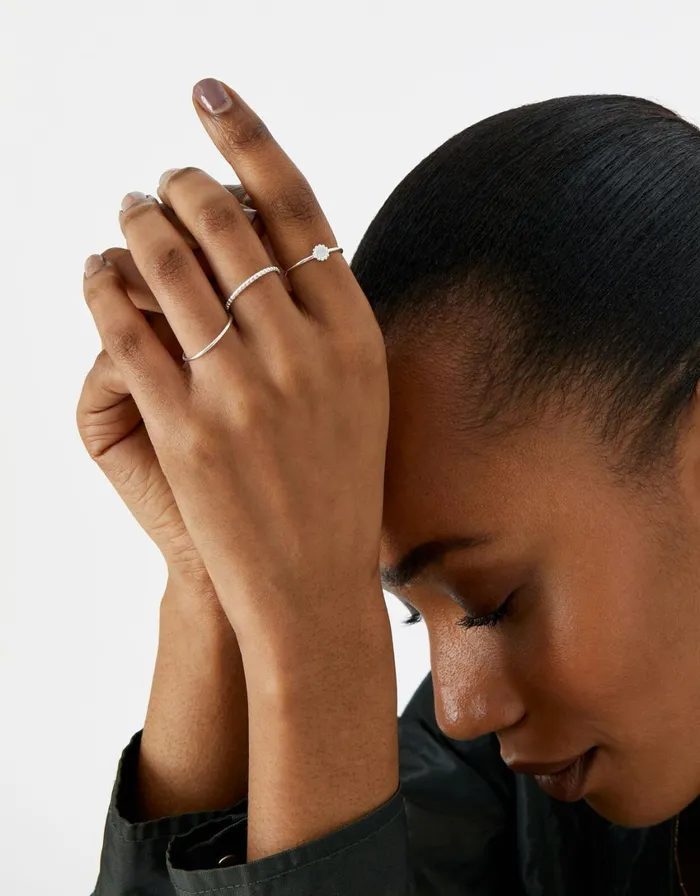 Accessorize Recycled Sterling Silver Stacking Rings Silver St Silver Women Rings