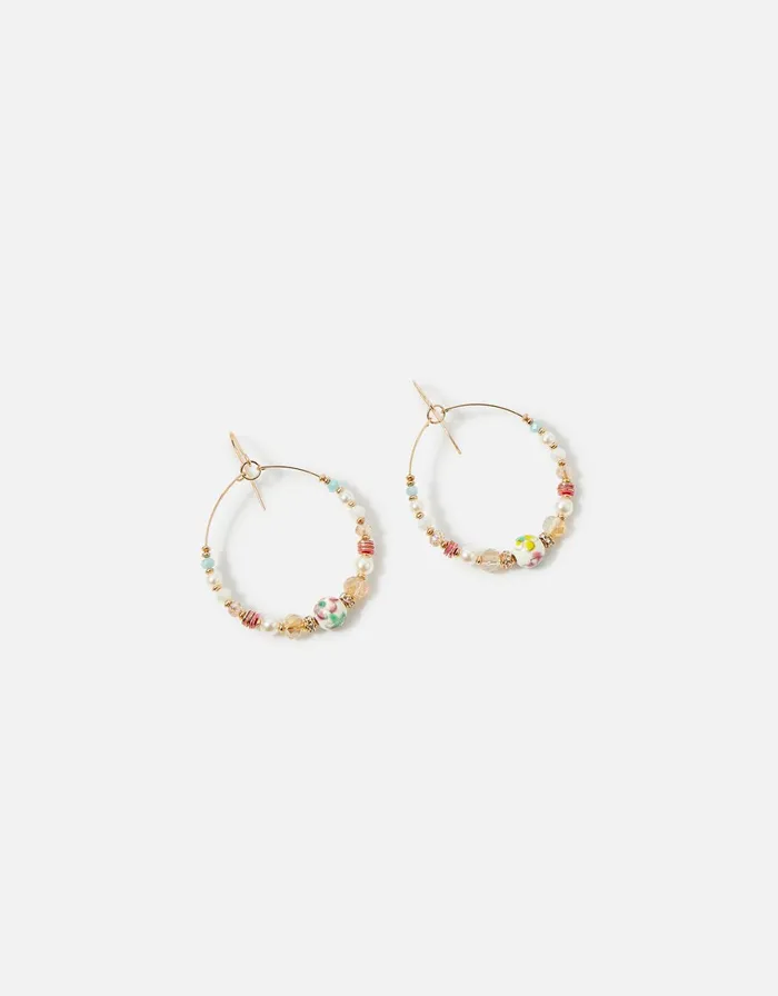 Accessorize Romantic Ramble Beaded Hoop Earrings Women Earrings