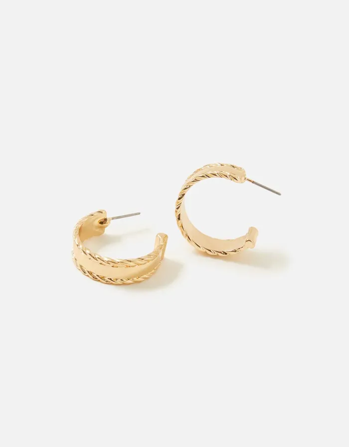 Accessorize Rope Edge Flat Rope Hoops Women Earrings