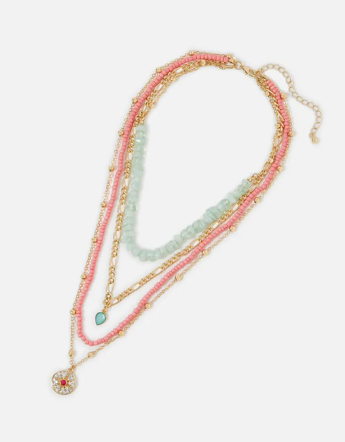 Accessorize Seascape Beaded Layered Necklace Women Necklaces