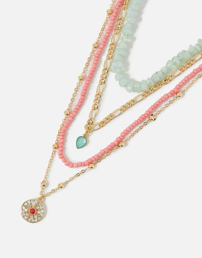 Accessorize Seascape Beaded Layered Necklace Women Necklaces