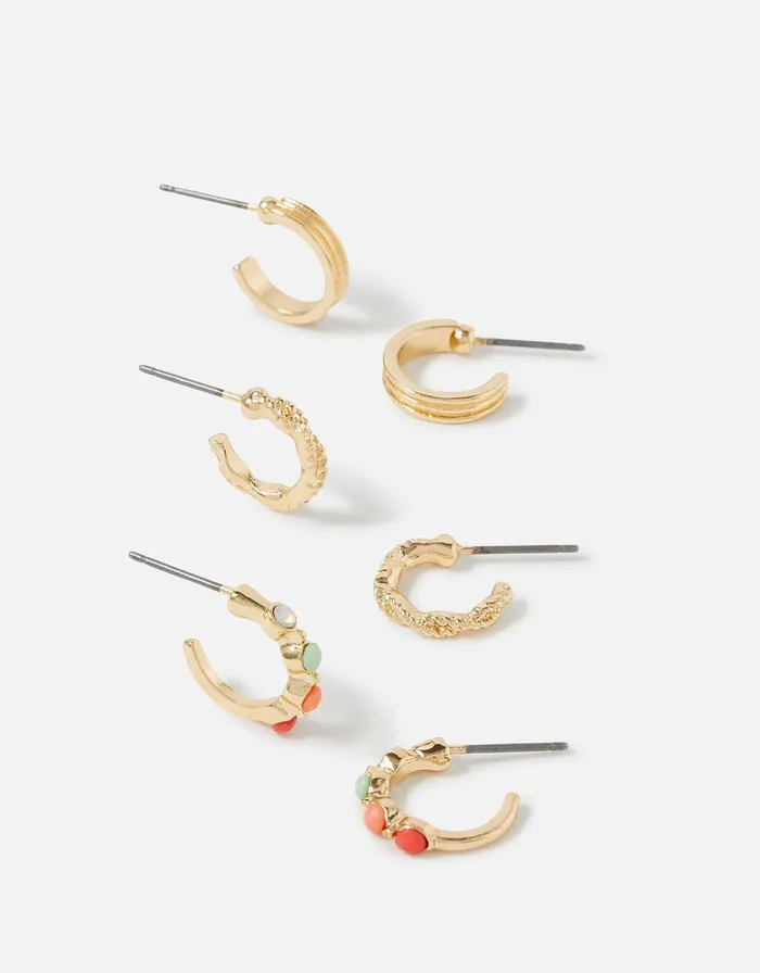 Accessorize Seascape Colourful Stones Huggie Hoops Women Earrings