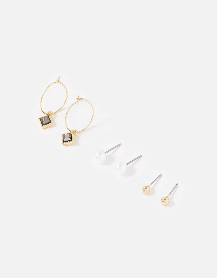 Accessorize Sparkle Hoop And Stud Set Women Earrings