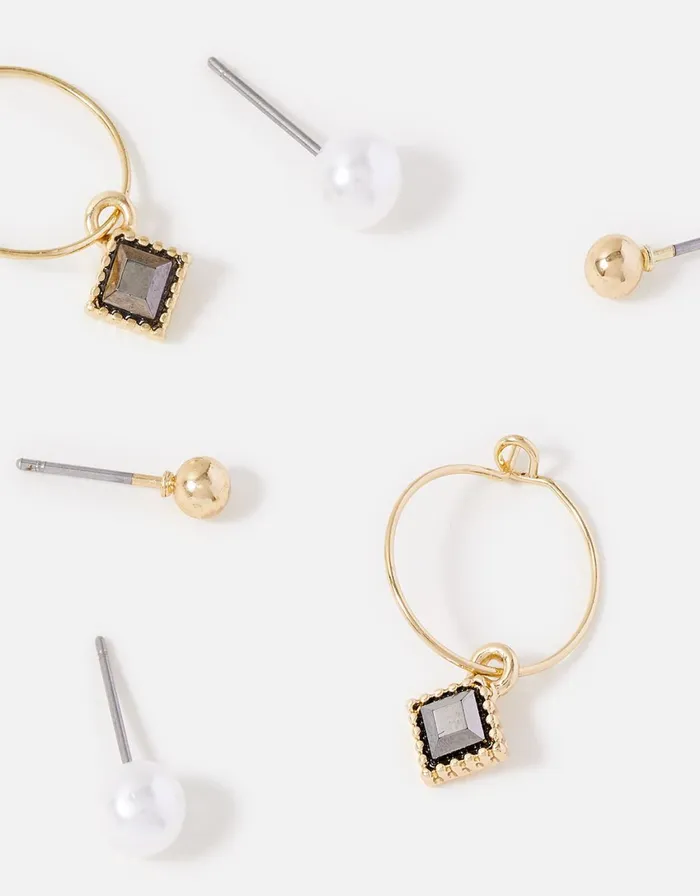 Accessorize Sparkle Hoop And Stud Set Women Earrings