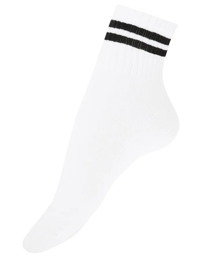 Accessorize Sporty Stripe Varsity Ankle Socks White White Women Socks and Tights