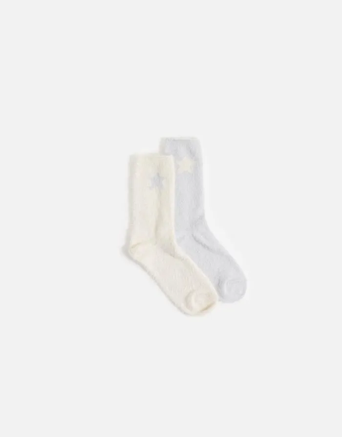 Accessorize Star Fluffy Sock Twinset Women Socks and Tights