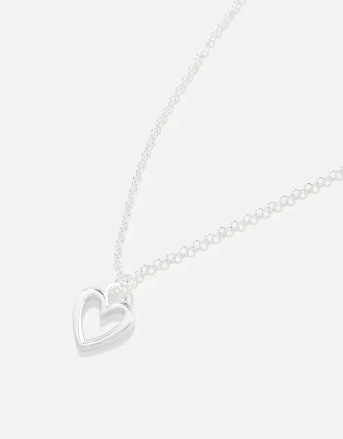Accessorize Sterling Silver Heart Necklace Women Necklaces