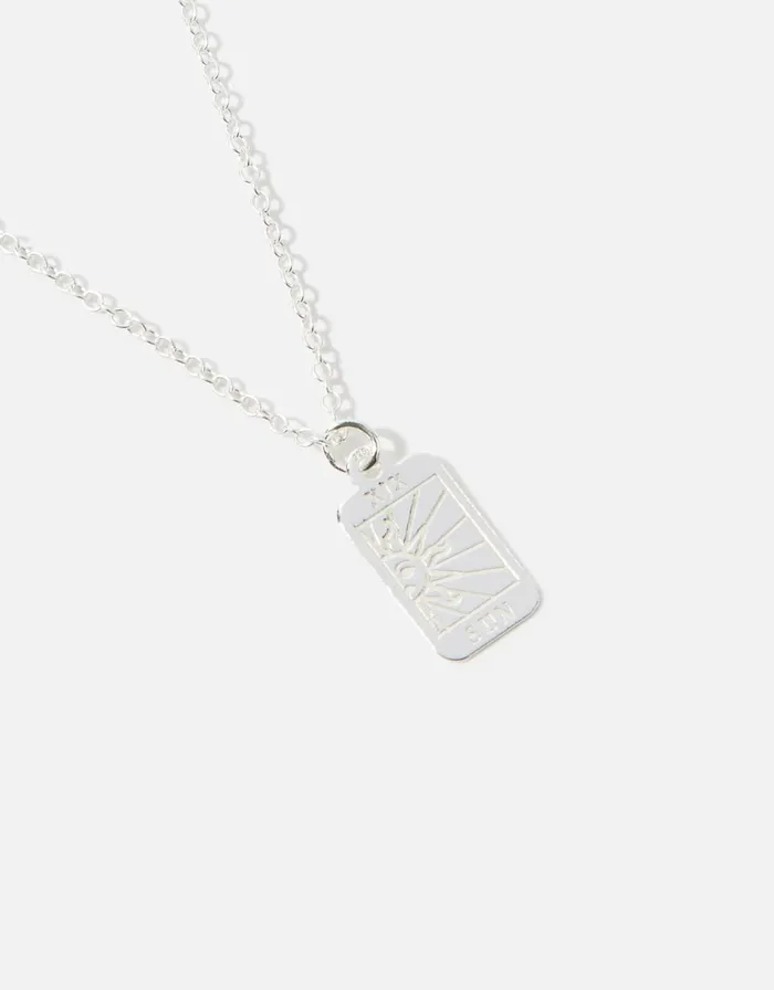 Accessorize Sterling Silver Tarot Sun Pendant Necklace Women Necklaces