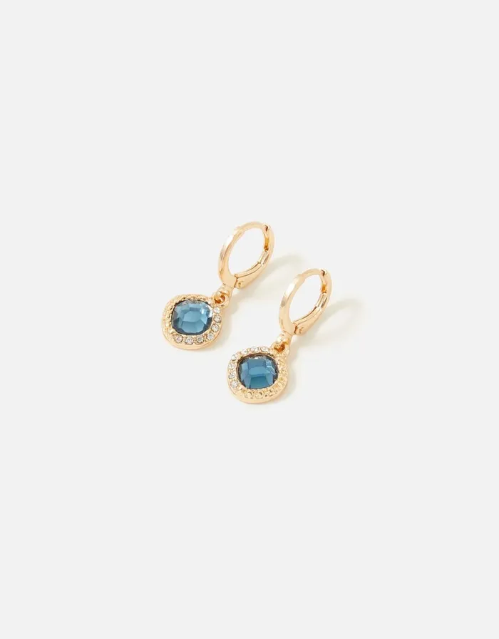 Accessorize Stone And Halo Huggie Hoops Women Earrings