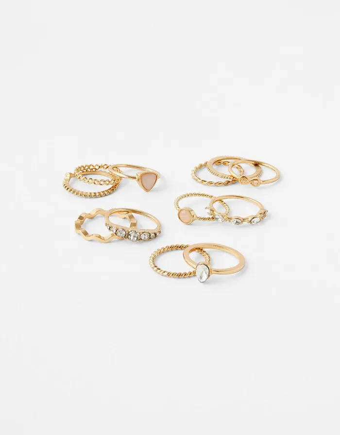 Accessorize Stone And Sparkle Ring Multipack Gold Gold Women Rings