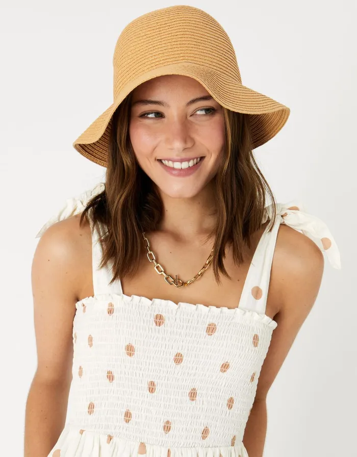 Accessorize Straw Bucket Hat Women Hats