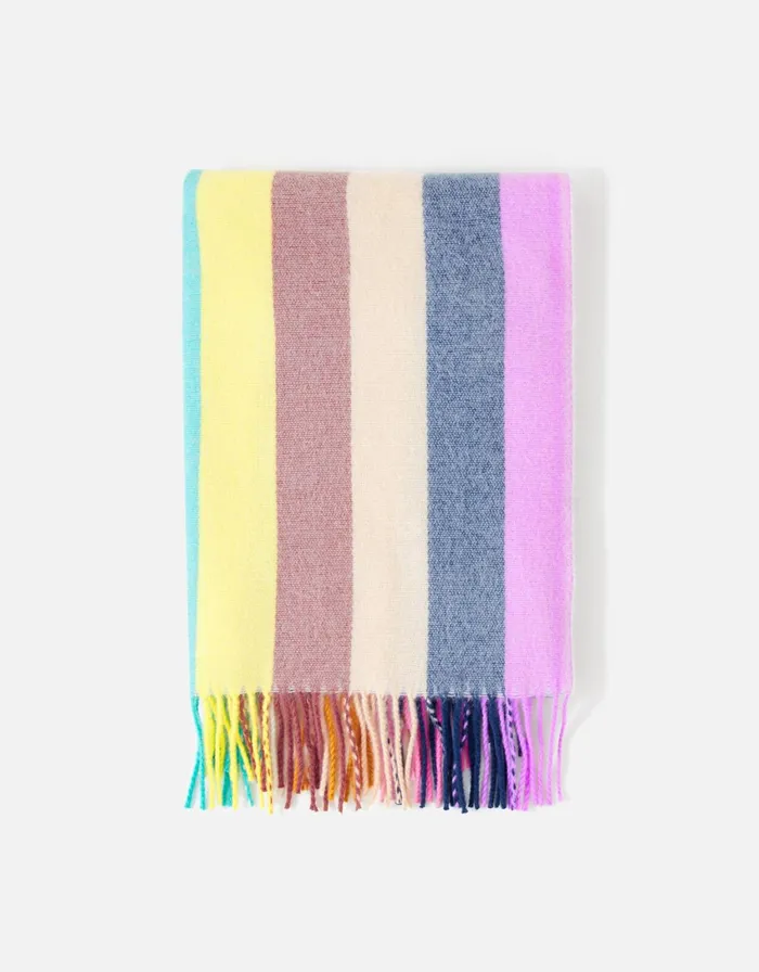 Accessorize Stripe Fringe Trim Blanket Scarf Women Scarves