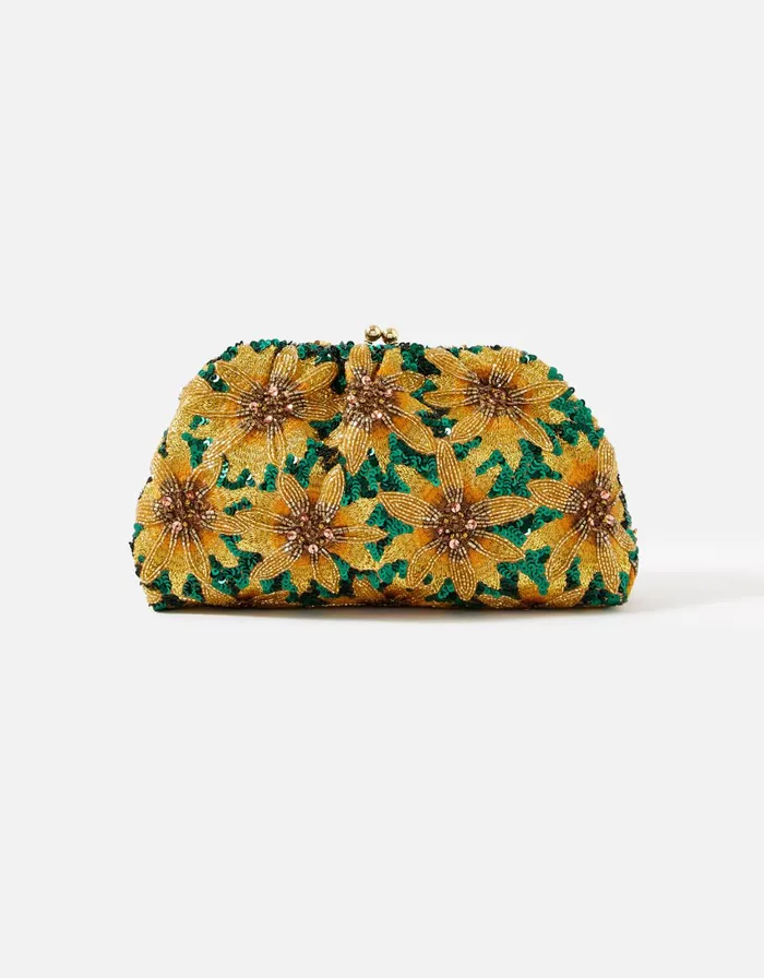 Accessorize Sunflower Embellished Bag Women Clutch Bags