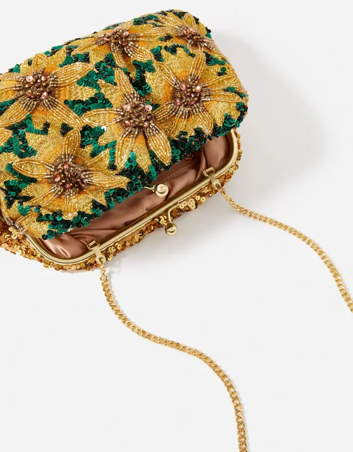 Accessorize Sunflower Embellished Bag Women Clutch Bags