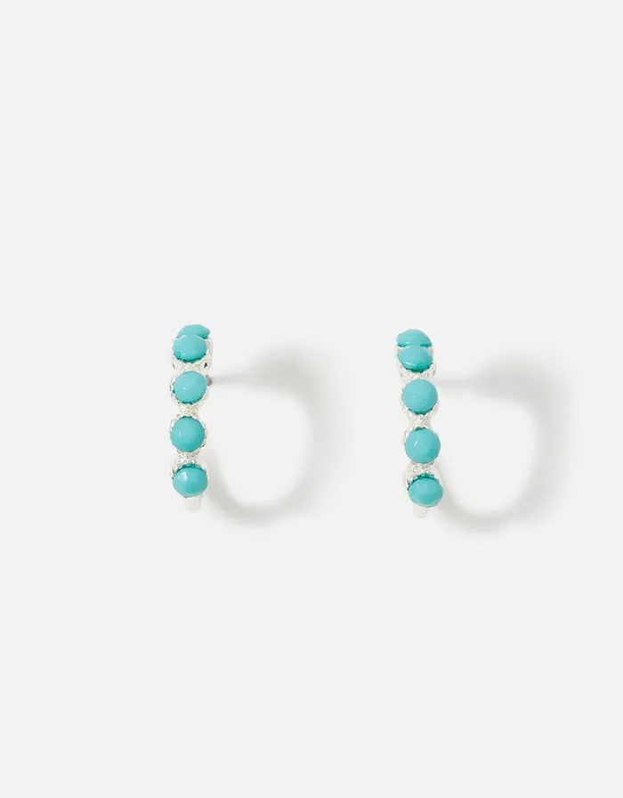 Accessorize Super Classics Bubble Stone Huggie Hoops Women Earrings