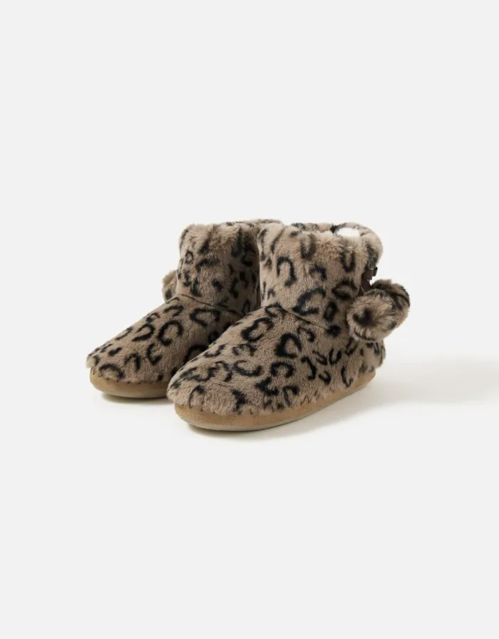 Accessorize SuperSoft Slipper Boots Leopard Leopard Women Slippers