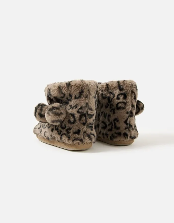 Accessorize SuperSoft Slipper Boots Leopard Leopard Women Slippers