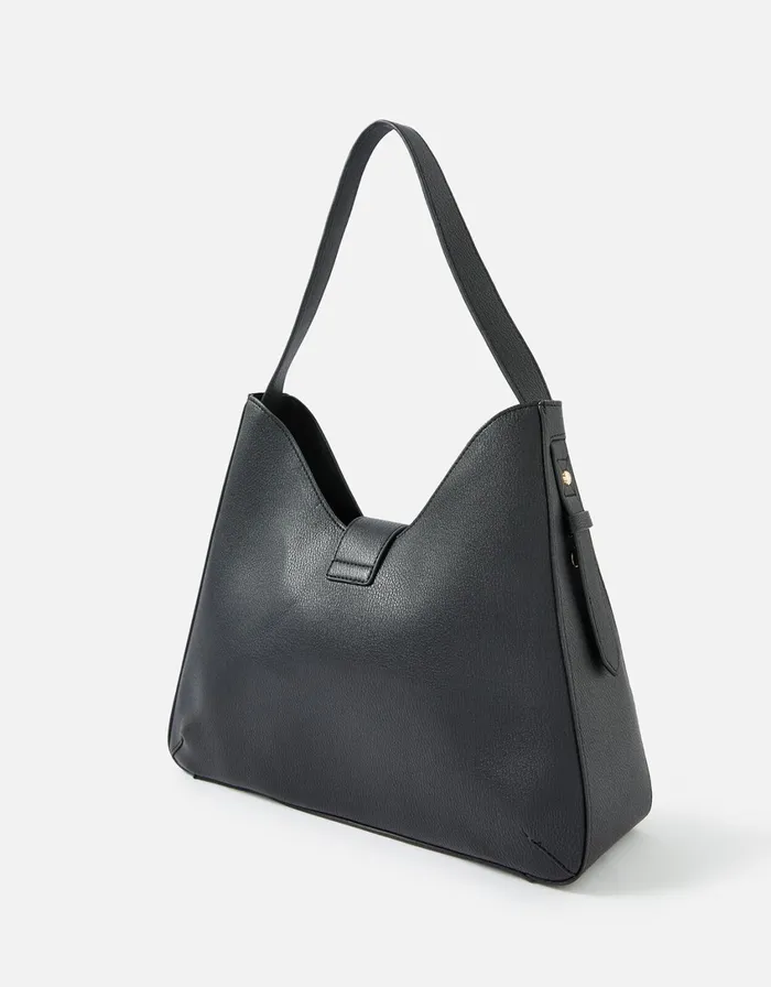 Accessorize Talia Large Twistlock Shoulder Bag Black Black Women Shoulder Bags