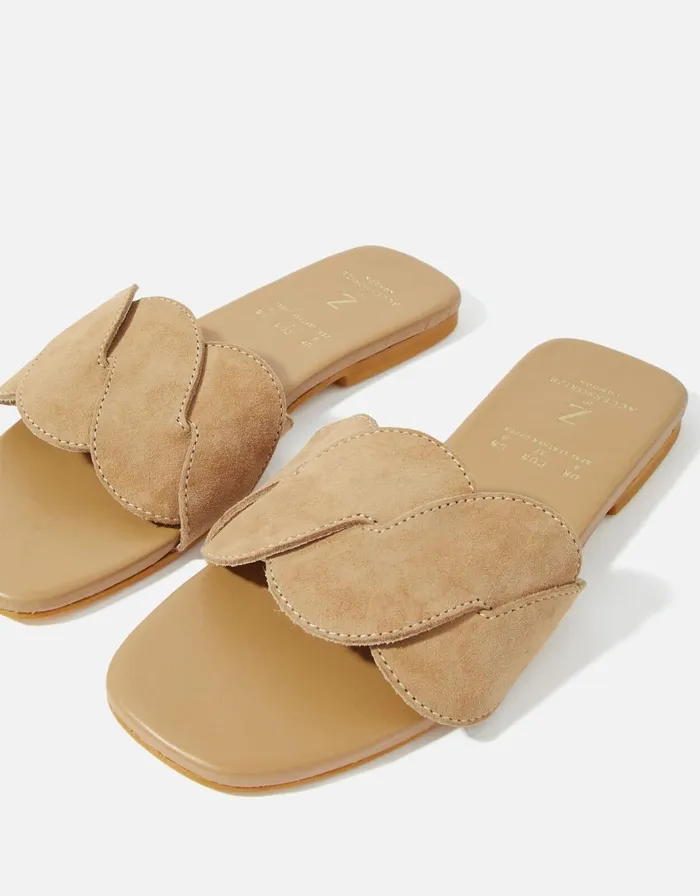 Accessorize Twisted Leather Sandals Tan Tan Women Sandals and Flip Flops