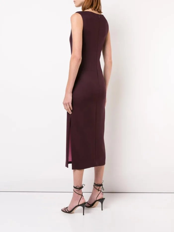 Adam Lippes Dresses and Jumpsuits Double Face Wool Boatneck Dress Burgundypink 8211 Women