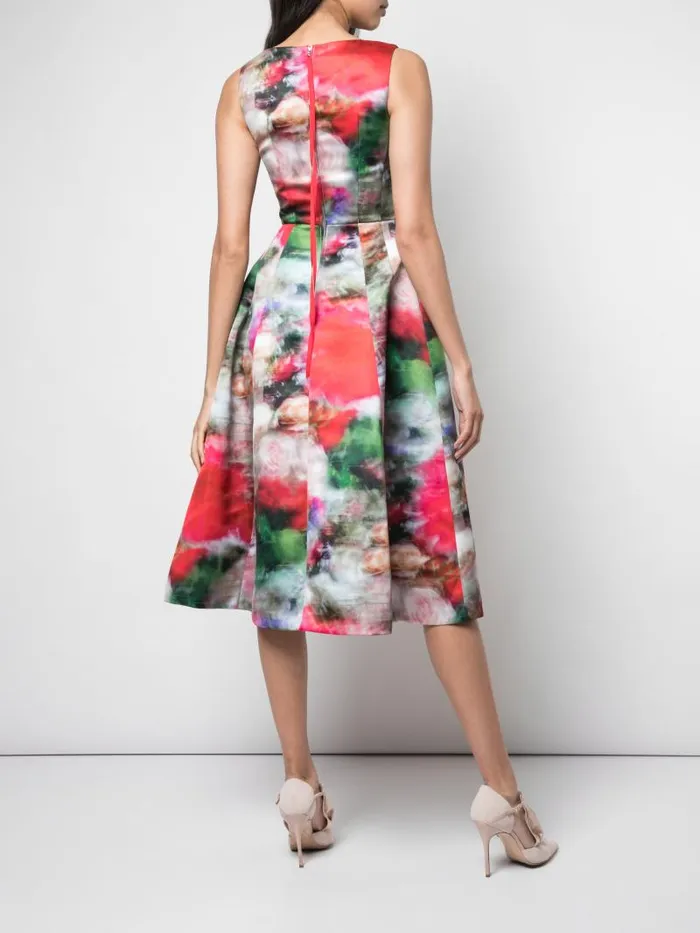 Adam Lippes Dresses and Jumpsuits Fluted Dress In Printed Duchess Satin Multi Floral 8211 Women