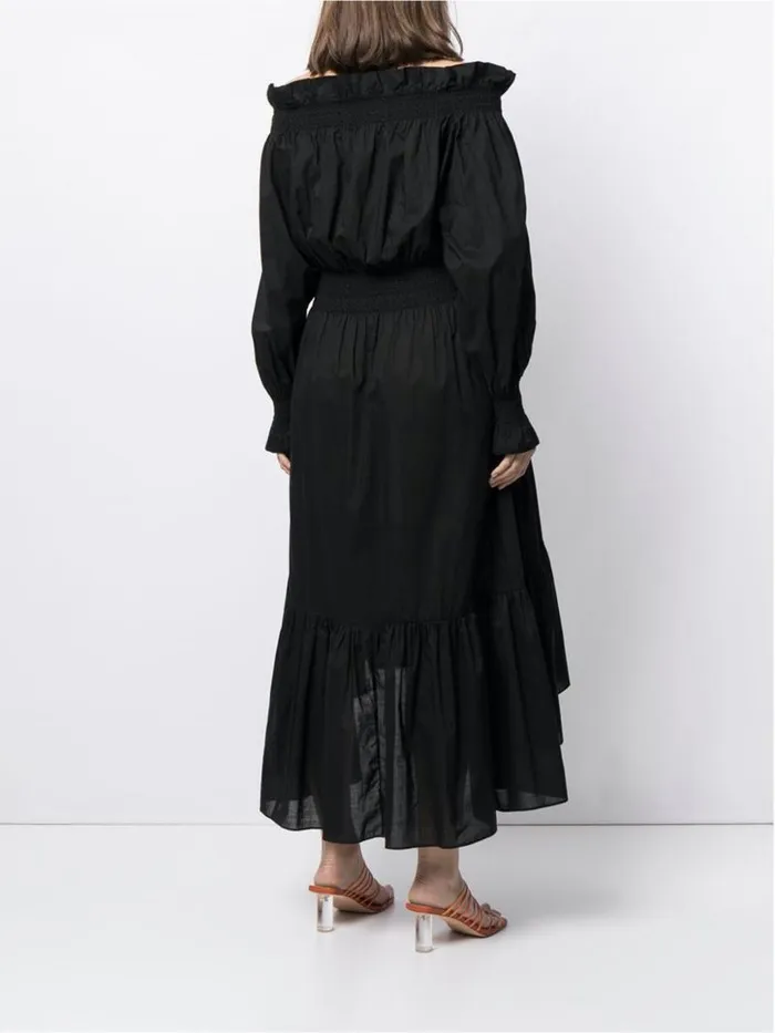 Adam Lippes Dresses and Jumpsuits Off The Shoulder Dress In Silk Cotton Voile Black 8211 Women