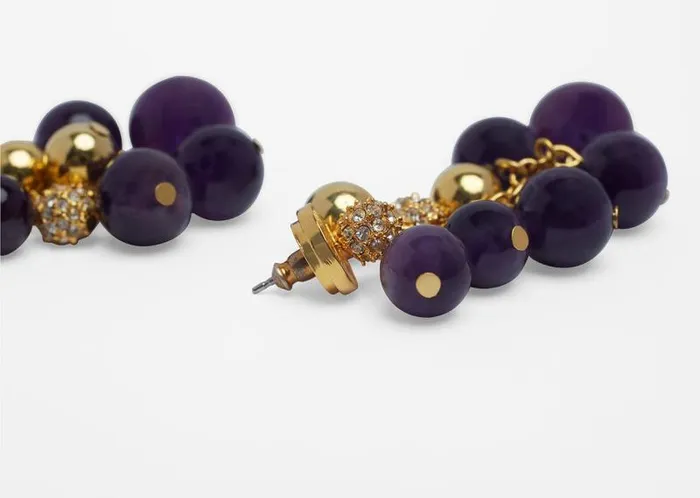 Adam Lippes Earrings Semi Precious Bead Cluster Earring Amethyst 8211 Women