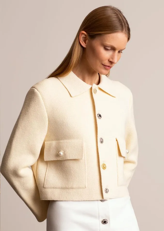 Adam Lippes Jackets and Coats Jacket In Fine Italian Cotton Ivory 8211 Women