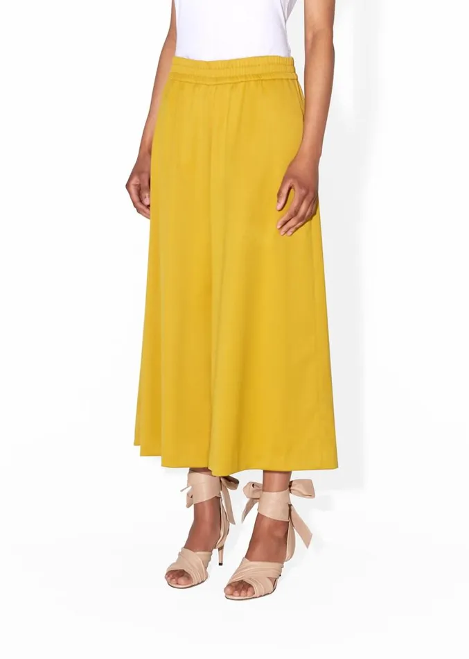 Adam Lippes Pants WideLeg Culotte In Tropical Wool Turmeric 8211 Women
