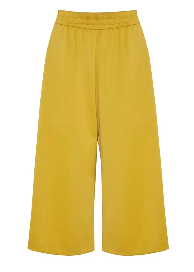 Adam Lippes Pants WideLeg Culotte In Tropical Wool Turmeric 8211 Women