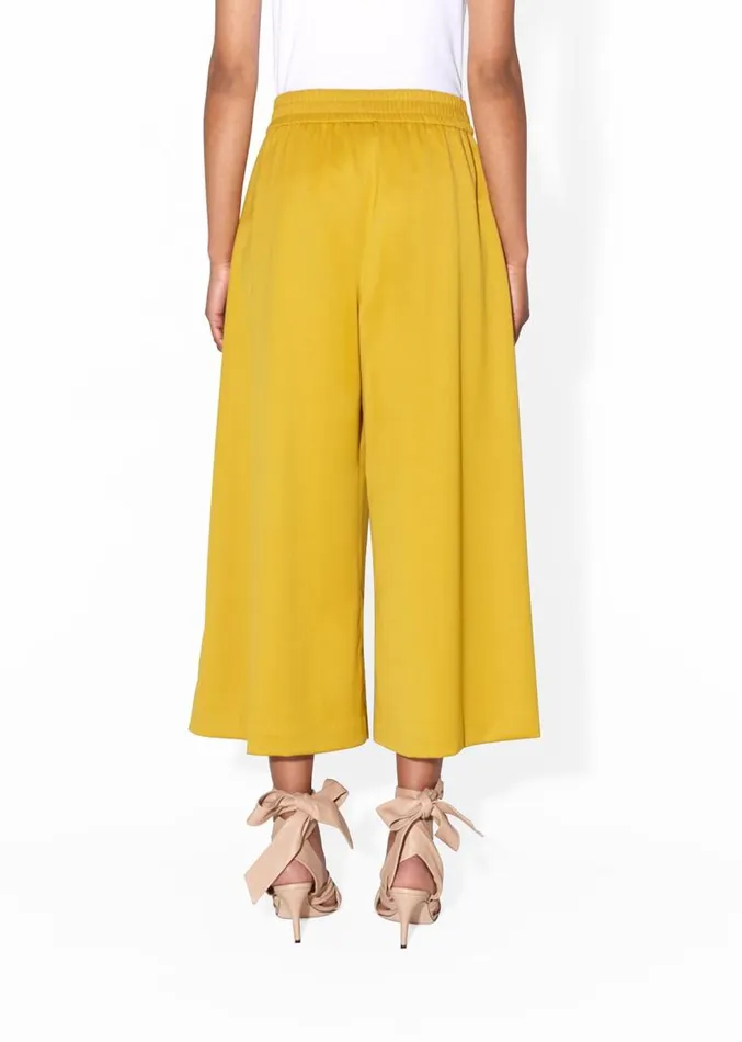 Adam Lippes Pants WideLeg Culotte In Tropical Wool Turmeric 8211 Women