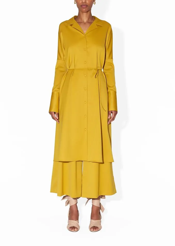 Adam Lippes Pants WideLeg Culotte In Tropical Wool Turmeric 8211 Women