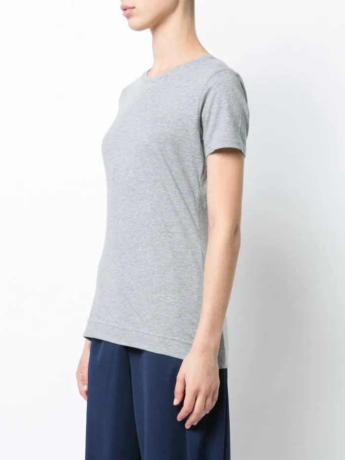Adam Lippes Pima Cotton TShirts Short Sleeve Crewneck TShirt In Pima Cotton Heather Grey 8211 Women