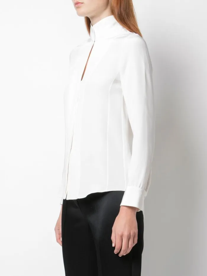 Adam Lippes Tops Blouse In Silk Crepe Ivory 8211 Women