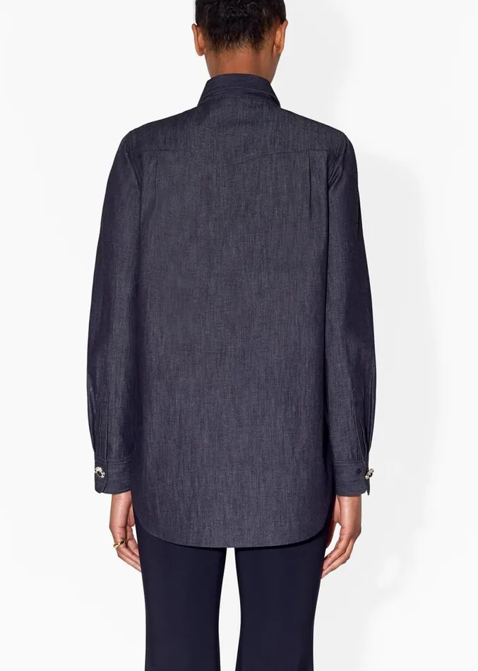 Adam Lippes Tops Menwear Shirt In Chambray Indigo 8211 Women