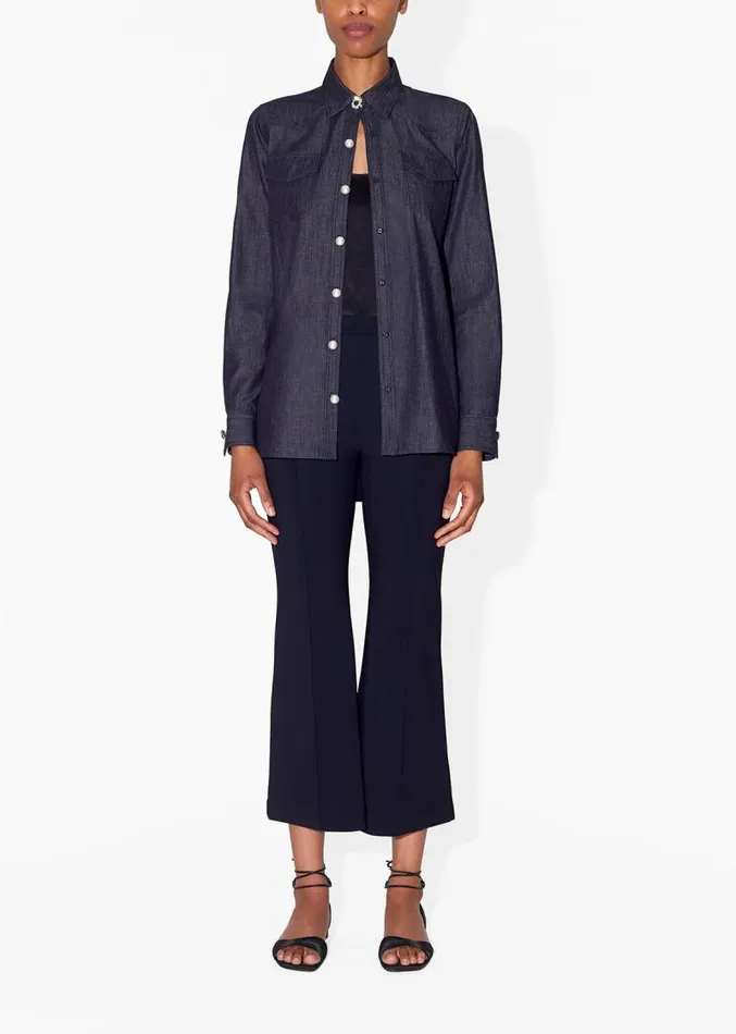 Adam Lippes Tops Menwear Shirt In Chambray Indigo 8211 Women