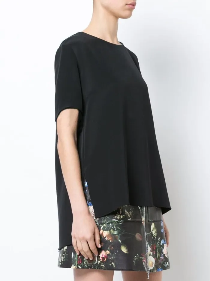 Adam Lippes Tops Pleat Back Short Sleeve Top Black 8211 Women
