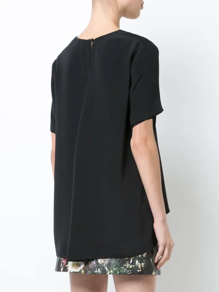 Adam Lippes Tops Pleat Back Short Sleeve Top Black 8211 Women