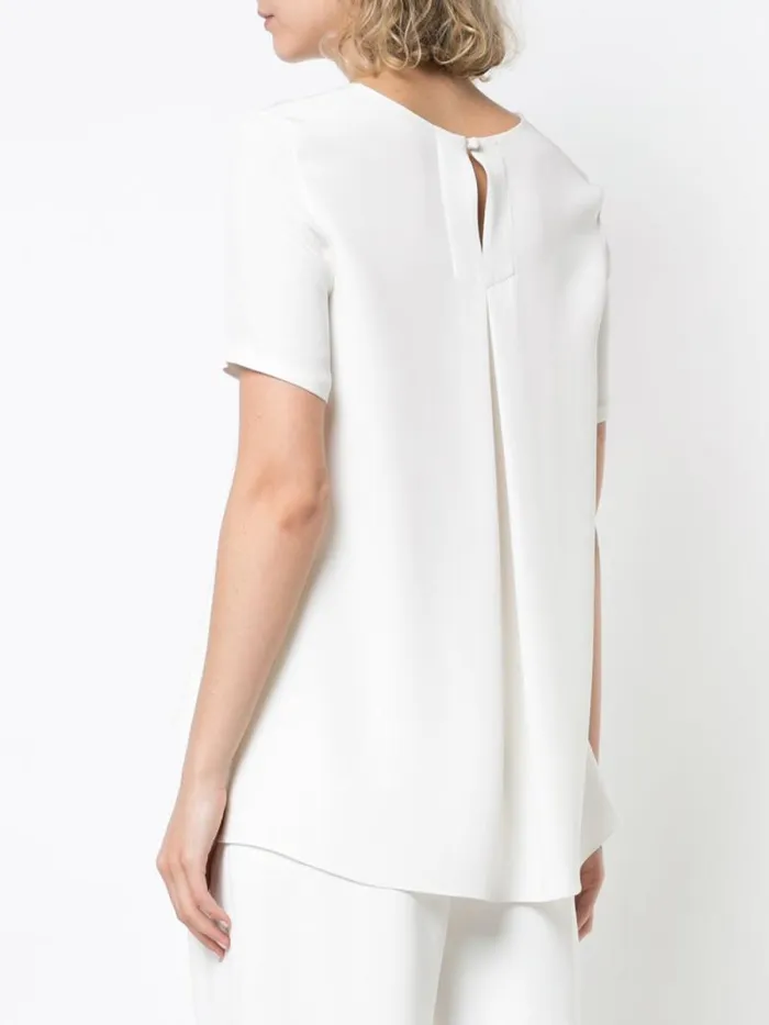 Adam Lippes Tops Pleat Back Short Sleeve Top Black 8211 Women