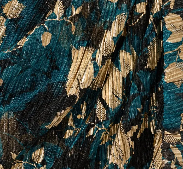 Adrianna Papell Day Dresses Crinkle Foil Wrap Dress In Teal Sapphire Gold 8211 Women