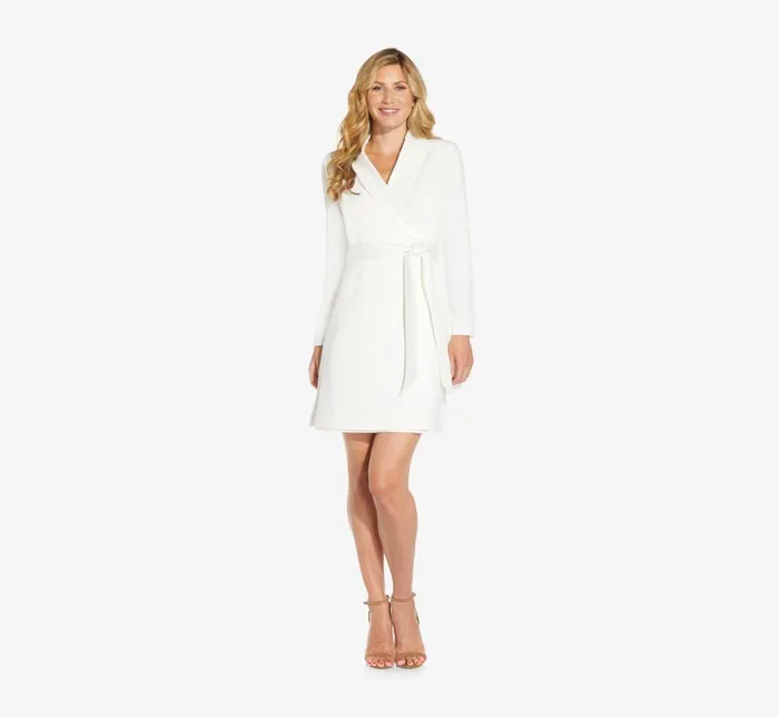 Adrianna Papell Day Dresses Sequin Collar Tuxedo Dress In Ivory 8211 Women