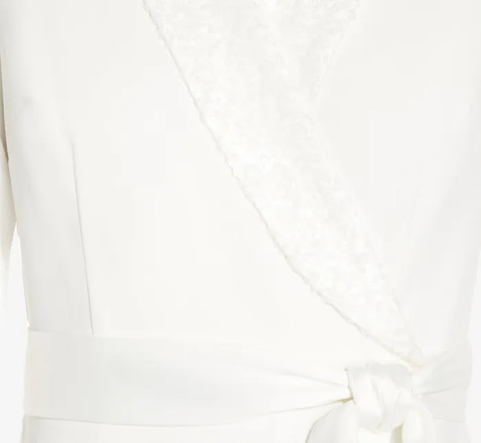 Adrianna Papell Day Dresses Sequin Collar Tuxedo Dress In Ivory 8211 Women