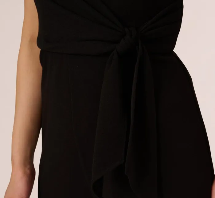 Adrianna Papell Day Dresses Wide Leg Jumpsuit With Pearl Chain Spaghetti Straps In Black 8211 Women