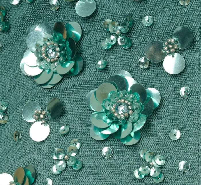 Adrianna Papell Formal Dresses 3d Floral HandBeaded OneShoulder Long Column Gown In Green Slate 8211 Women